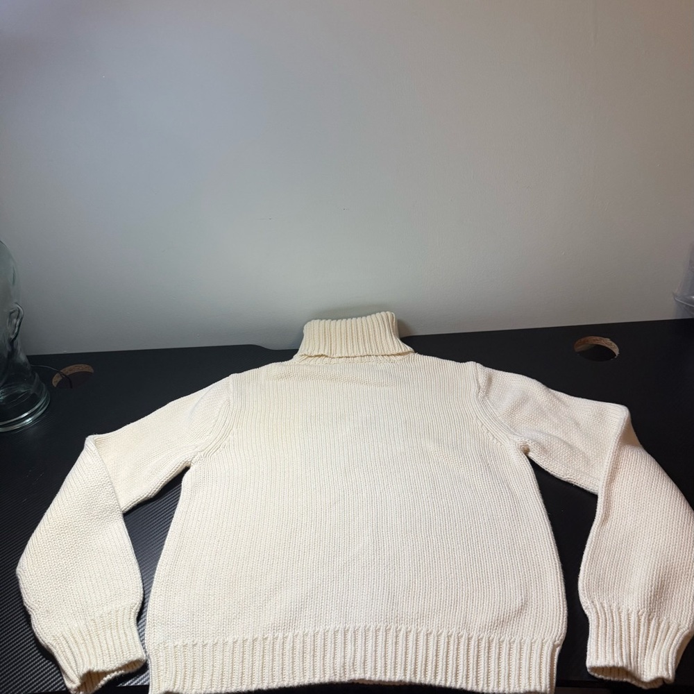 🇺🇸 Youths Vintage Polo Jeans Co. Ralph Lauren Flag Turtleneck USA Flag Sweater L - Picture 6 of 14